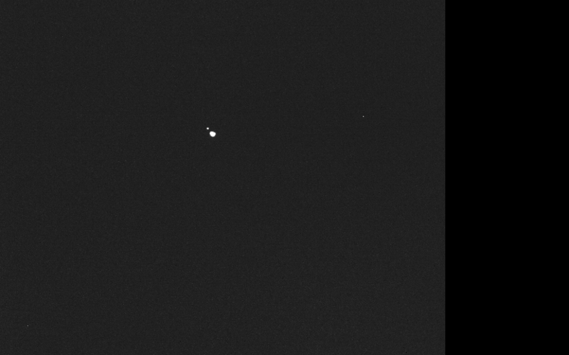 Hera's first view of the separate Didymos and Dimorphos asteroids
