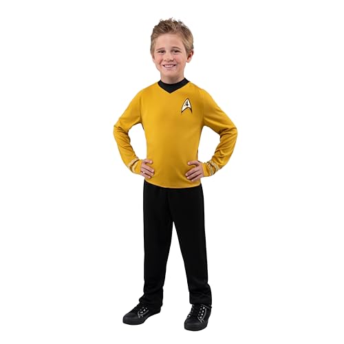 Star Trek Captain Kirk Official Youth Halloween Costume - Premium Quality Long Sleeve Top With Black Pants (l)