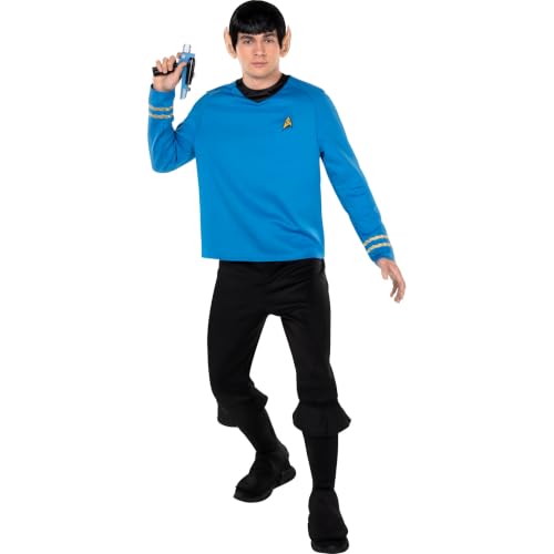 Star Trek Commander Spock Official Adult Halloween Costume (m) | Premium Quality Long Sleeve Top With Black Pants Plus Wig, Ears and Phaser Accessories
