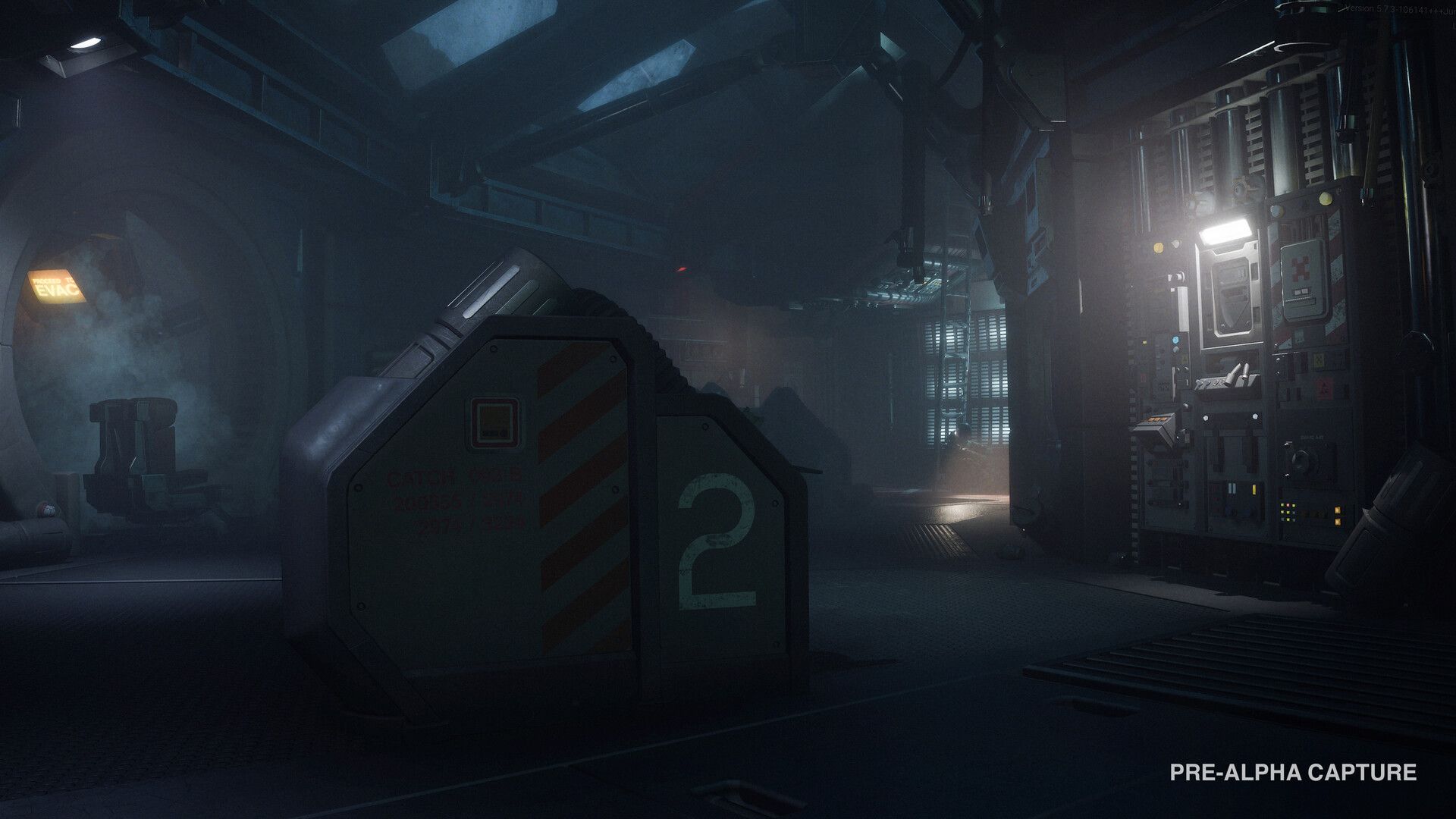 Pre-alpha screenshot from sci-fi horror game Alien Isolation 2